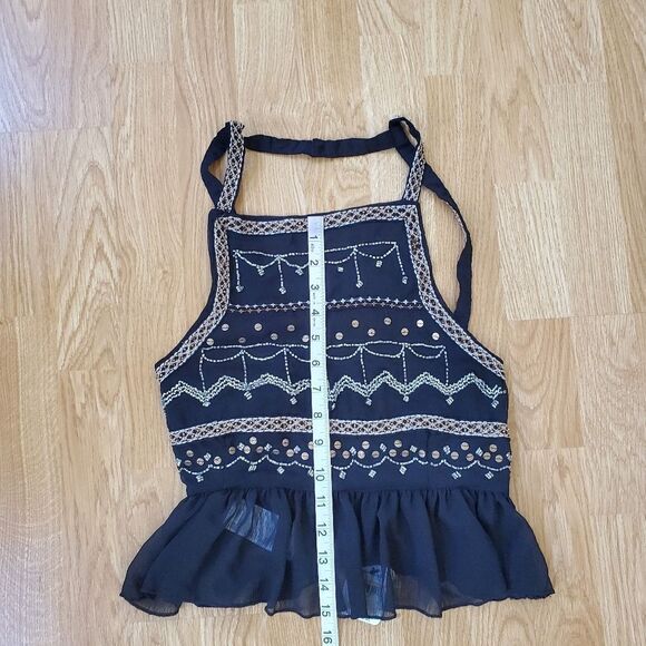 ✨ FREE PEOPLE ✨ NEW! Camille Embroidered Open-Back Camisole - [Small, Black] - Picture 10 of 14